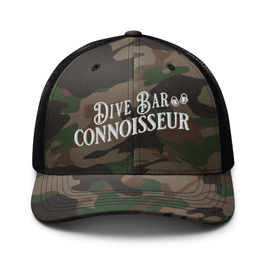 DIVE BAR CONNOISSEUR Camouflage Trucker Hat
